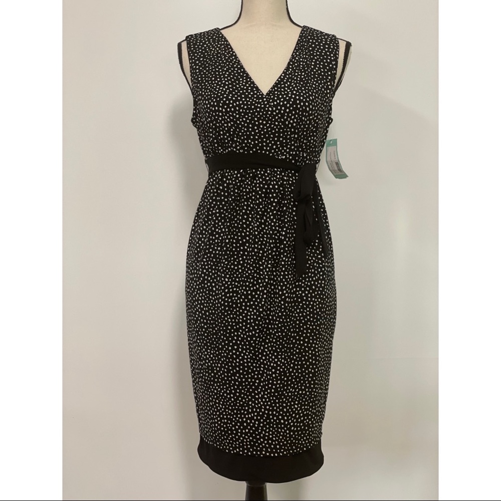 NWT Babymoon Maternity Souza Reversible Aline Dress Black Polka Dot Size S